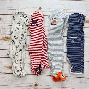 Carter’s Gray Red Cookie Striped Pajama Bundle